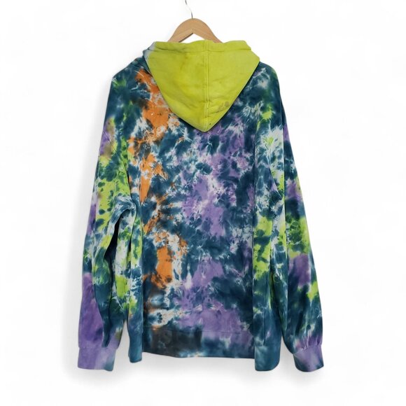 RipnDip Tie Dye Oversized Hoodie Men's Boho Retro Rubber Chest Logo L - Picture 2 of 6